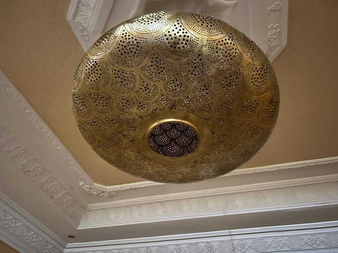 Handcrafted Moroccan Brass Pendant Light – Adjustable & Elegant (PL 1059)