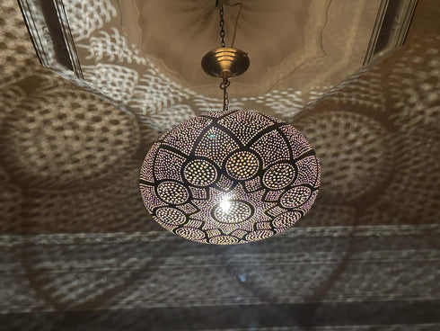 Handcrafted Moroccan Brass Pendant Light – Elegant Home Decor (PL 1064)