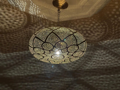 Handcrafted Moroccan Brass Pendant Light – Elegant Home Decor (PL 1064)