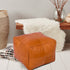 Handcrafted Moroccan Leather Pouf Ottoman - Elegant & Versatile Décor
