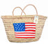 Handcrafted Woven Straw Bag with US Flag – Stylish & Patriotic Tote