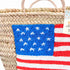 Handcrafted Woven Straw Bag with US Flag – Stylish & Patriotic Tote
