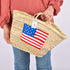 Handcrafted Woven Straw Bag with US Flag – Stylish & Patriotic Tote