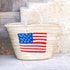 Handcrafted Woven Straw Bag with US Flag – Stylish & Patriotic Tote