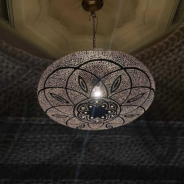 Filigree Brass Moroccan Pendant Light Living Room