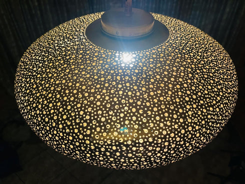 Handcrafted Moroccan Brass Pendant Light - Boho Elegance (PL 1061)