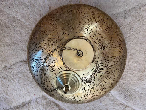 Handcrafted Moroccan Brass Pendant Light - Boho Elegance (PL 1081)