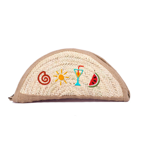 Moon Shape Straw Clutch Bag – Enchanting Bridal & Travel Companion 🌸