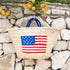 USA Embroidered Flag Basket – Patriotic 4th of July Gift or Beach Vacation Tote (White, Blue & Red)