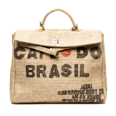 Moroccan Jute Briefcase Bag | Luxury Woven Handbag