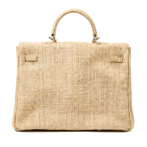 Moroccan Jute Briefcase Bag | Luxury Woven Handbag