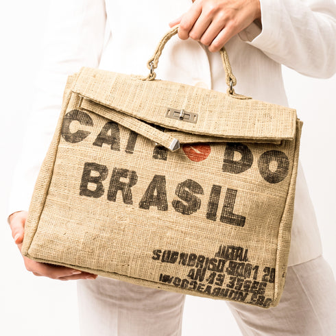Moroccan Jute Briefcase Bag | Luxury Woven Handbag