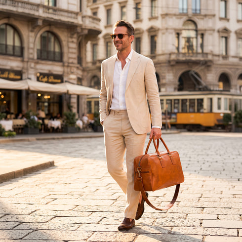 Luxury Moroccan Men’s Leather Travel Duffle Bag Handmade | Premium Craftsmanship