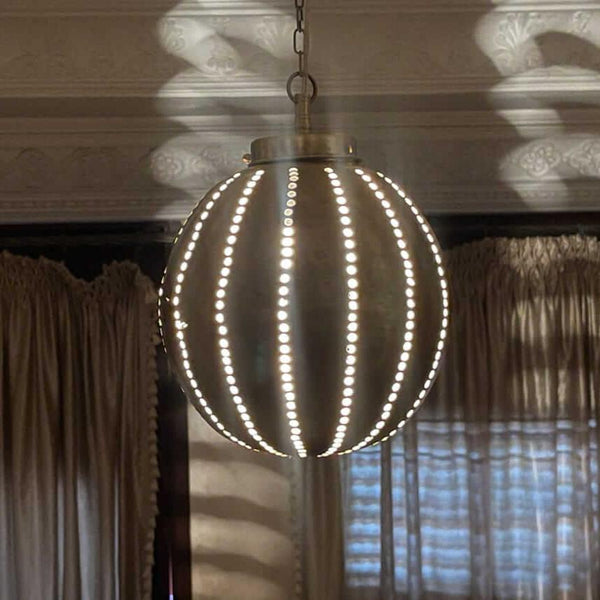 Moroccan Lantern – Perforated Brass Shadow-Casting Lamp