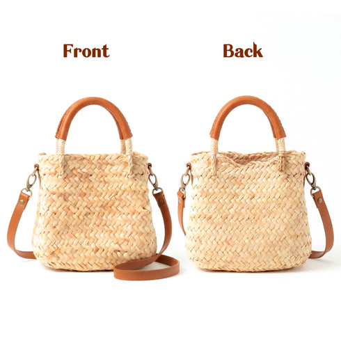Mini Straw Crossbody Bag | Handmade Birkin Inspired Handbag For Women