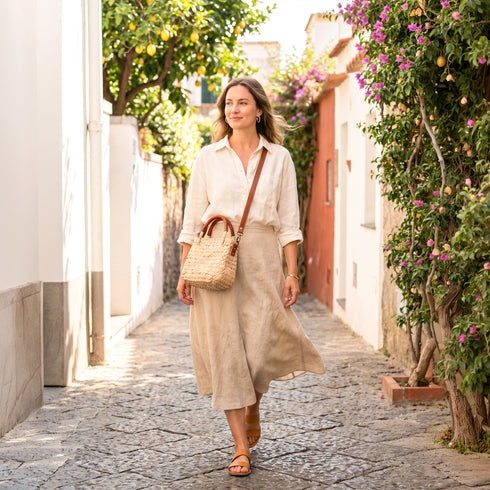 Mini Straw Crossbody Bag | Handmade Birkin Inspired Handbag For Women
