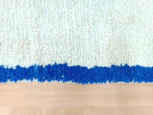 Handmade Moroccan Beni Ourain Wool Rug in Royal Blue