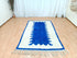 Handmade Moroccan Beni Ourain Wool Rug in Royal Blue