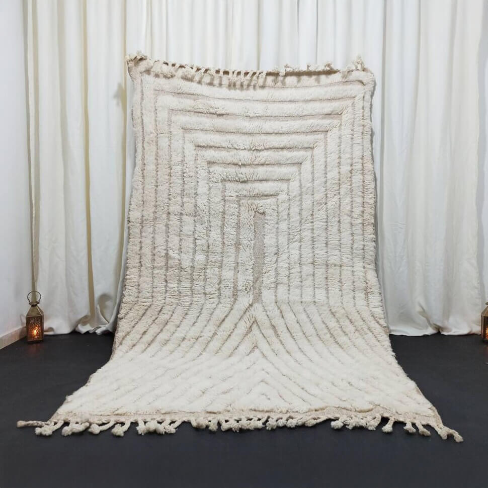 Moroccan Berber Rug – Ivory Geometric Wool Rug