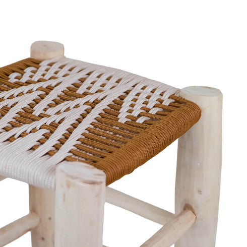 Handmade Moroccan Braided Rope Stool – Rustic Charm