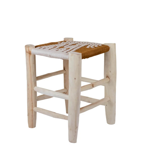Handmade Moroccan Braided Rope Stool – Rustic Charm