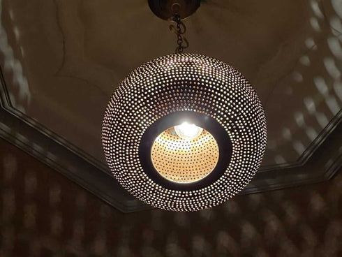 Handmade Moroccan Brass Ceiling Light - Boho Pendant Lamp (PL 1062)