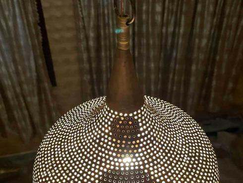 Handmade Moroccan Brass Ceiling Light - Boho Pendant Lamp (PL 1062)