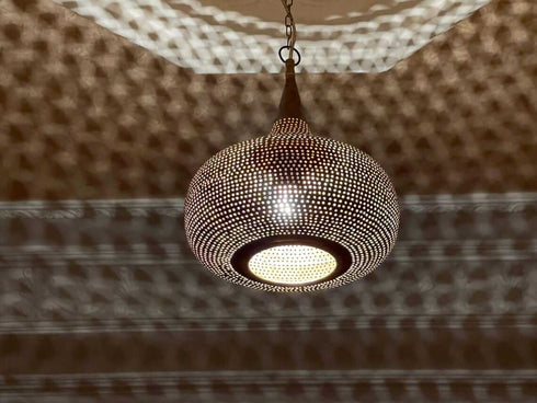 Handmade Moroccan Brass Ceiling Light - Boho Pendant Lamp (PL 1062)