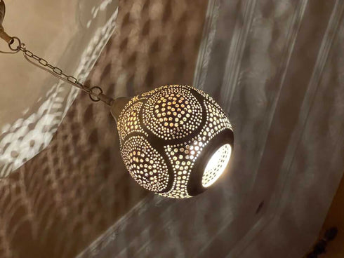 Handmade Moroccan Brass Pendant Light - Round Chandelier (PL 1075)
