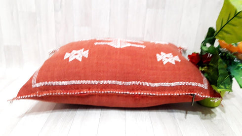 Handmade Moroccan Cactus Silk Pillow Cover (SP 1003)
