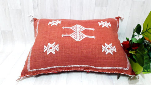 Handmade Moroccan Cactus Silk Pillow Cover (SP 1003)