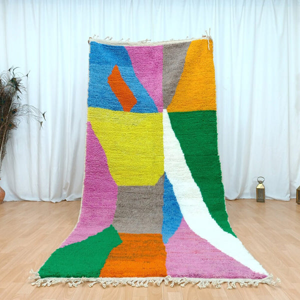 Moroccan Berber Rug – Multicolor Geometric Wool Rug