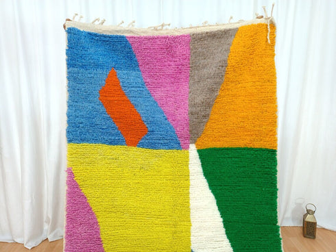 Handmade Moroccan Colorful Wool Runner | Boho Berber Rug