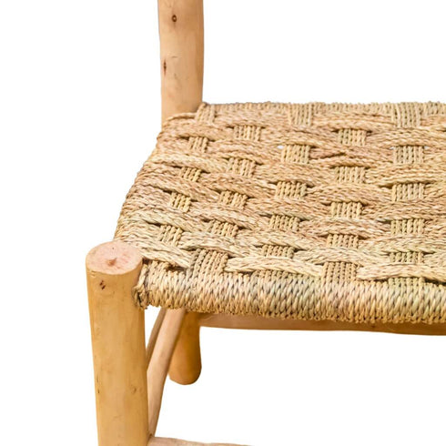 Handmade Moroccan Laurel Wood Chair – Woven Seat