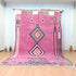Handmade Moroccan Pink Rug - Berber Wool Carpet