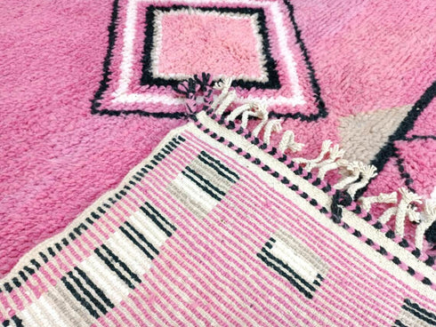 Handmade Moroccan Pink Rug - Berber Wool Carpet