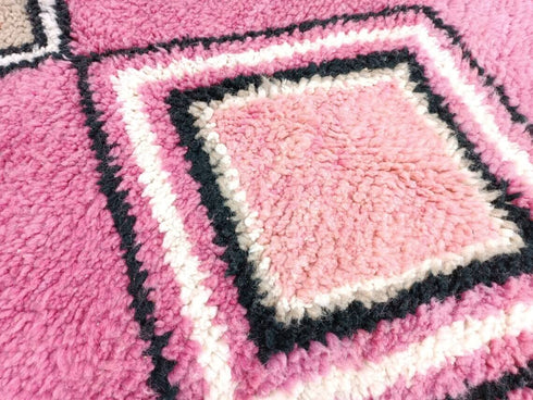 Handmade Moroccan Pink Rug - Berber Wool Carpet