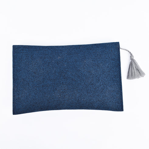 Moroccan Blue Clutch Handbag – Elegant Embroidery for Weddings & Special Occasions
