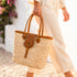 Natural woven Moroccan handbag with premium leather handles perfect for beach vacations and picnics 5