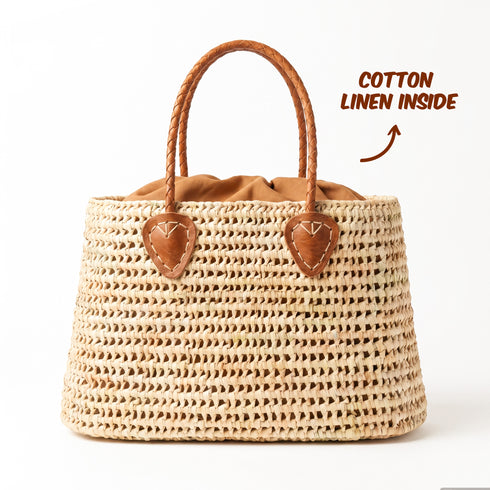 Moroccan wicker handbag with I’m Kind of A Big Deal embroidery in bordeaux 5