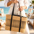 Handmade Wicker Tote Bag | Openwork Basket with Drawstring
