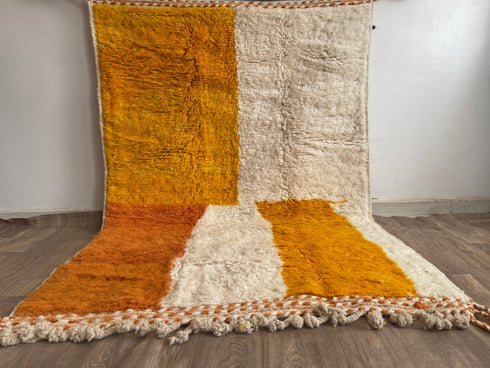 Handmade Orange Moroccan Wool Rug – Custom Berber Area Rug
