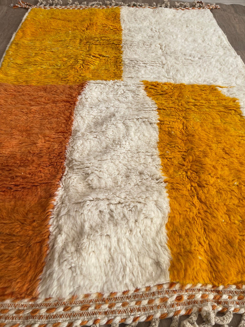 Handmade Orange Moroccan Wool Rug – Custom Berber Area Rug