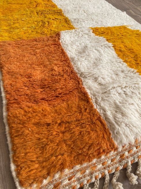 Handmade Orange Moroccan Wool Rug – Custom Berber Area Rug