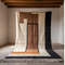 Handmade Brown White & Orange Berber Wool Rug: Modern Moroccan Style