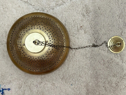 Handmade Moroccan Brass Pendant Light – Boho Ceiling Fixture (PL 1065)