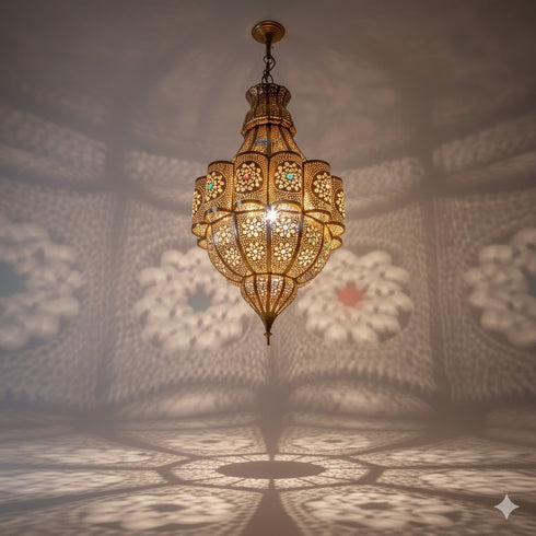 This feature transforms any room—from a dining area to an entryway—into an intimate, warm, and inviting riad-inspired haven.