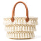 Moroccan Straw Beach Bag – Beige Tassel Tote with Leather Handles
