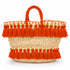 Handmade Straw Beach Bag – Black Tassel Tote, Openwork