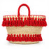Handmade Straw Beach Bag – Black Tassel Tote, Openwork
